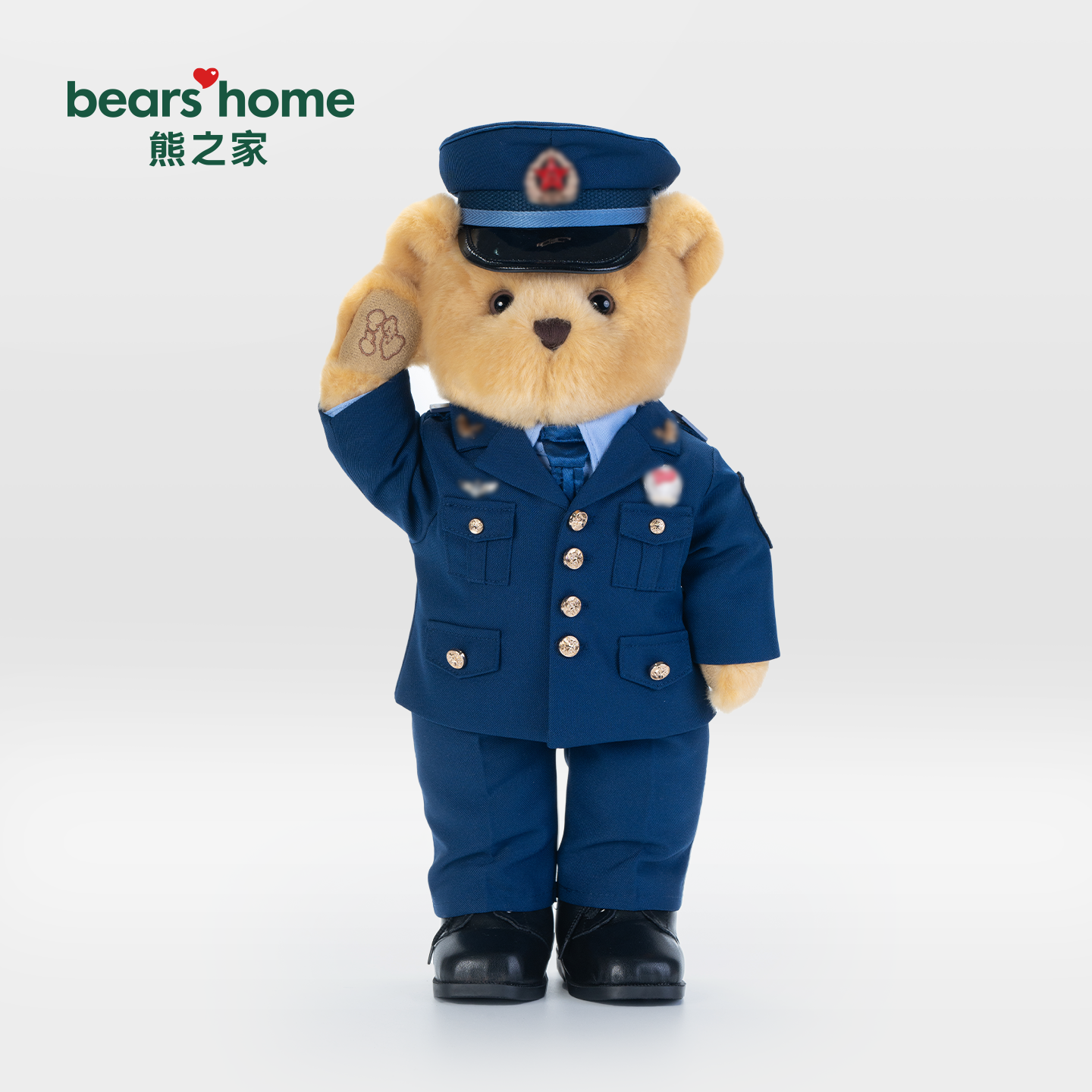 bears'home熊之家迷彩熊空军常服军人兵礼物小熊玩偶形象专属定制