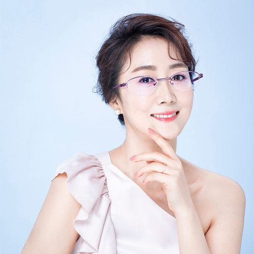 普先生Mr.PuTian老花镜防蓝光专用女款折叠便携老年人浅紫色眼镜
