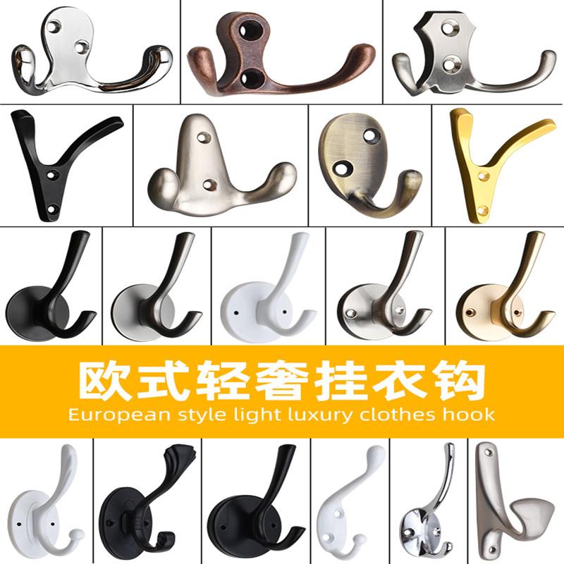 锌合金衣柜侧面挂钩门后衣柜浴室挂衣服架排钩卧室衣帽钩墙壁挂钩