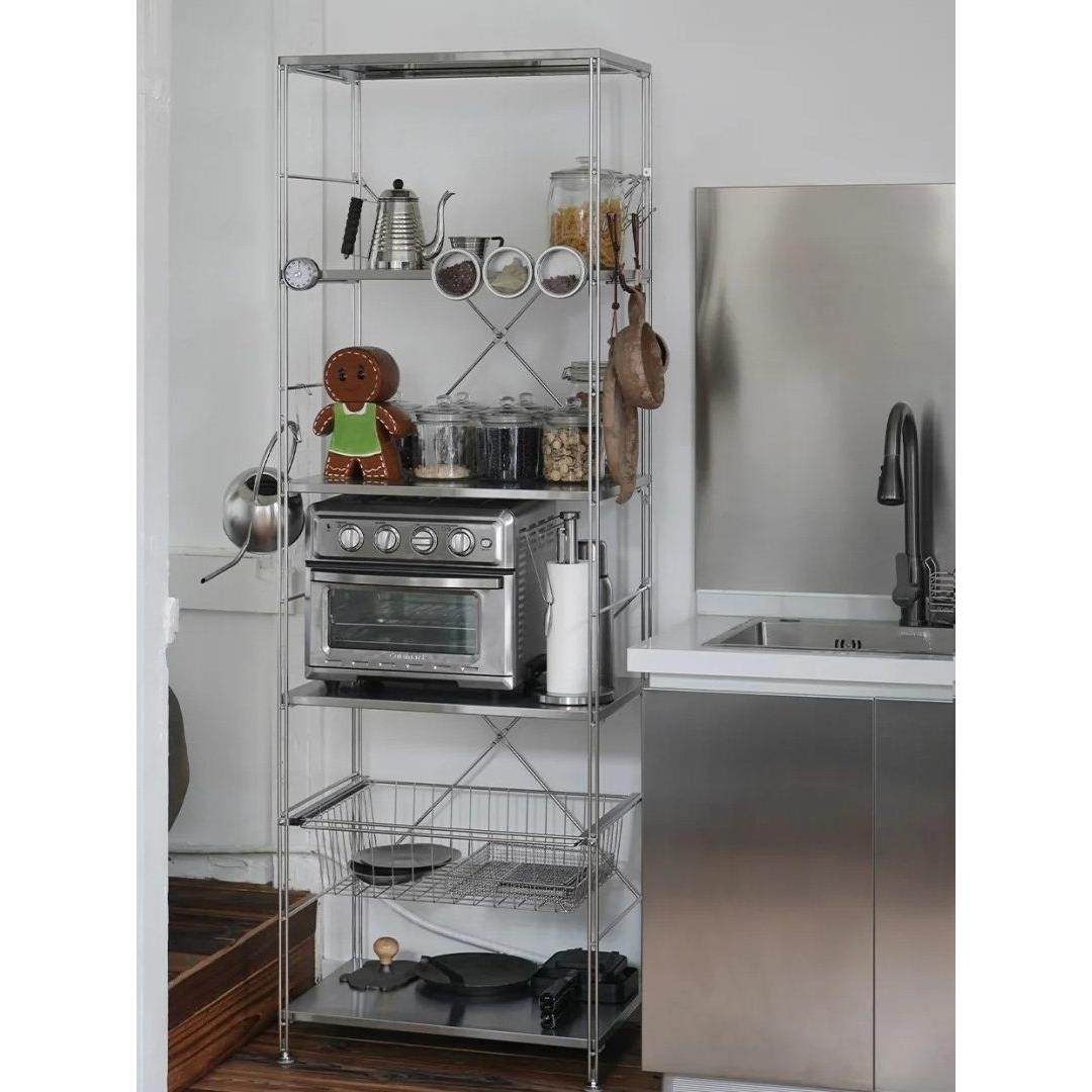 厨房不锈钢置物架落地烤箱微波炉收纳架家用货架阳台多层储物架子,商业/办公家具,置物架/陈列架/储物架/展示架,淘宝优惠券,粉丝福利购,淘宝优惠卷