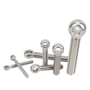 304不锈钢活连接螺栓201开口接头M8M10带环和孔螺杆鱼眼提升环螺