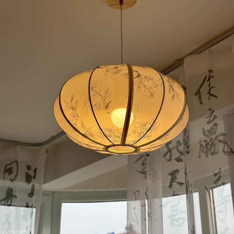 新中式复古灯笼中国风客厅餐厅卧室书房禅意茶室宋代美学布艺灯具