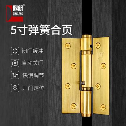 鼎朗隐形门缓冲合页自动关门静音闭门器定位暗门不锈钢弹簧铰链