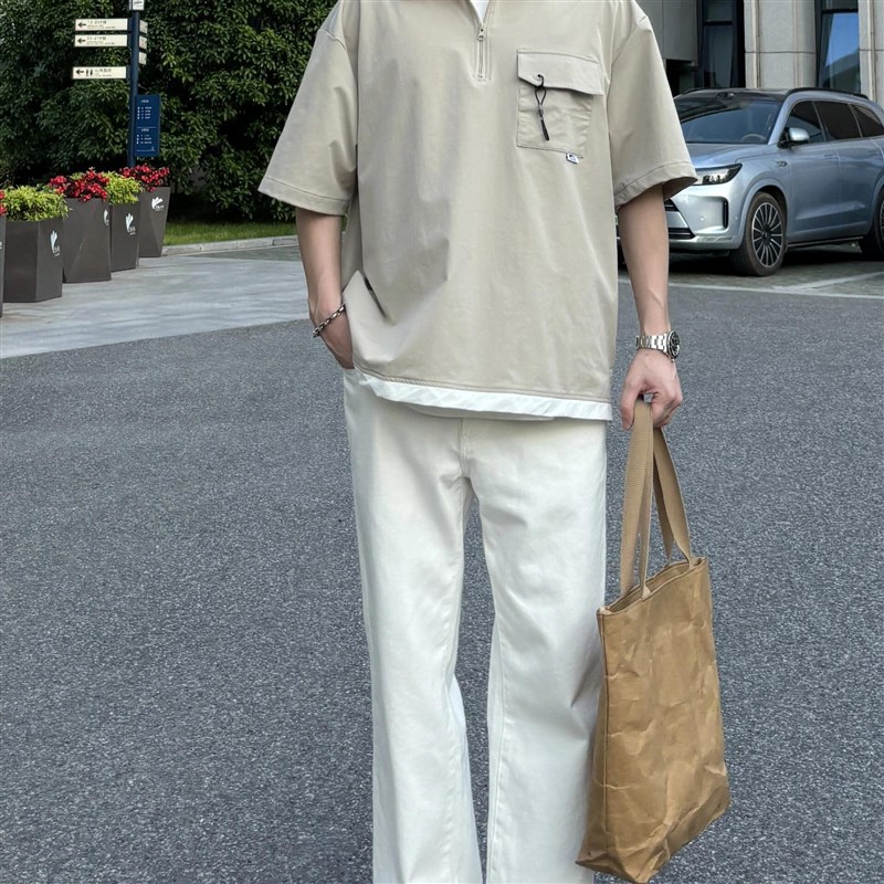 男装2025新款夏装套装男韩系短袖高级感夏装搭配夏天韩系牛仔裤男