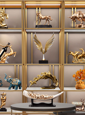 北欧轻奢现代创意摆件办公桌酒柜办公F室书柜子客厅高档商务装饰