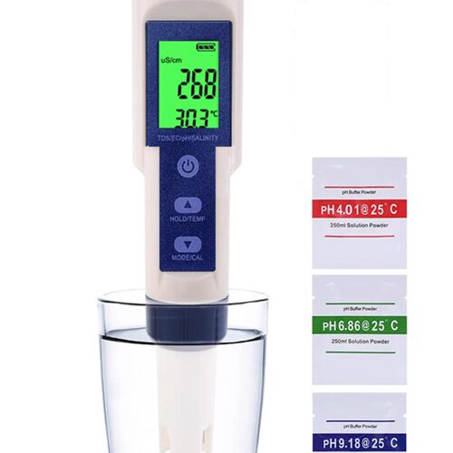 高精度EZ-f9909 5合1盐度计水族馆海水检测仪酸碱度带背光