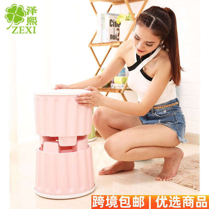 ZT3289 创意可坐人换鞋凳子塑料凳 可叠加收纳凳多功能储物凳