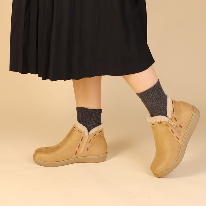 轻便妈妈鞋冬款加绒加厚雪地靴保暖平底短靴高帮防滑轻便女靴1098