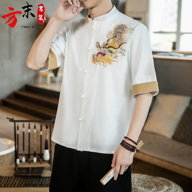 高档餐饮酒店厨师工作服男短袖餐厅饭店后厨房厨师长大码夏季衬衫