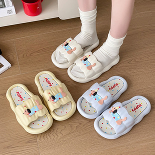 防滑软底PVC可爱超萌花瓣小狗动物鞋 ins潮拖鞋 韩版 卡通女外穿时尚