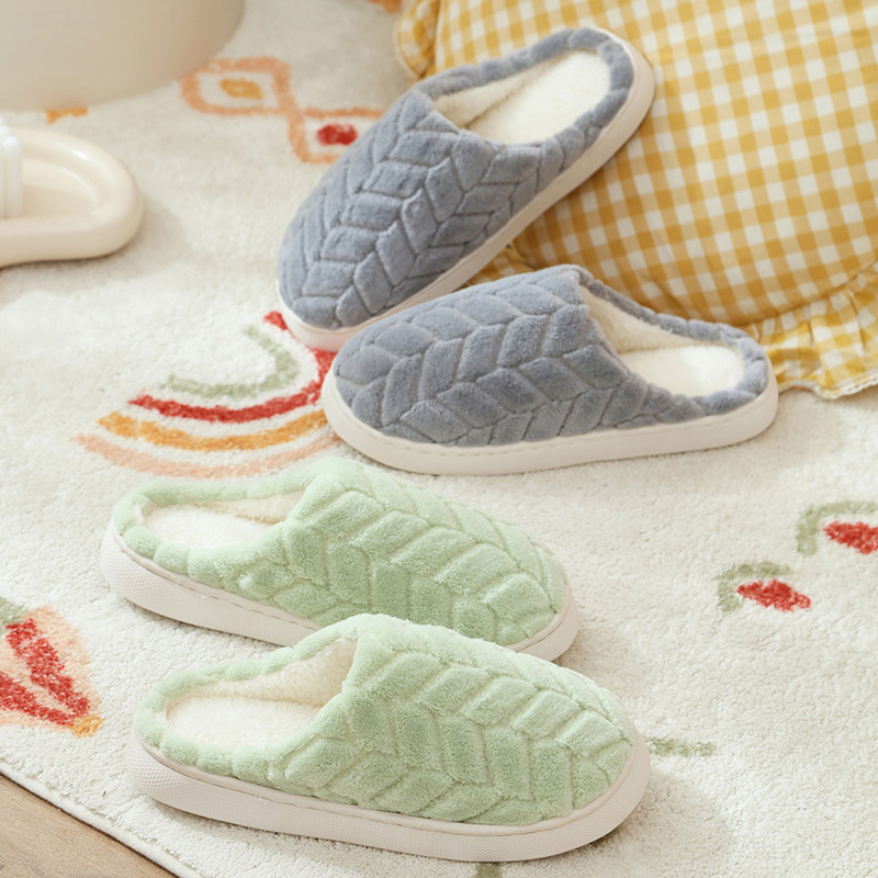 2025新款棉拖鞋女士家居厚底毛毛拖鞋