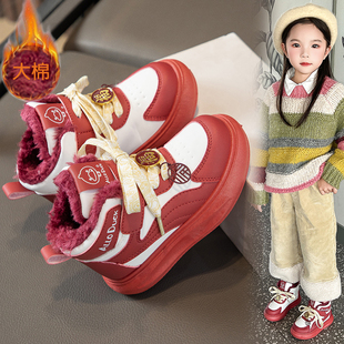 2025秋冬儿童可爱外穿时尚韩版雪地靴防滑软底女童男童夹棉保暖靴