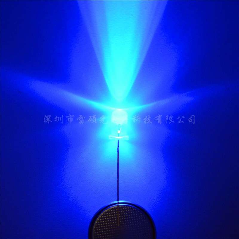 5mm直插蓝光白发蓝色5厘led发光二极管高亮键盘指示灯长脚 f5蓝灯