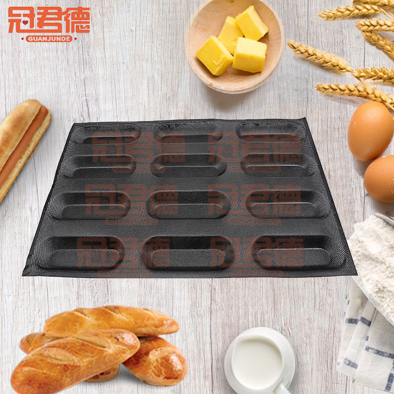 赛百味透气镂空热狗面包模 跨境食品级硅胶烘焙工具耐高温镂空面