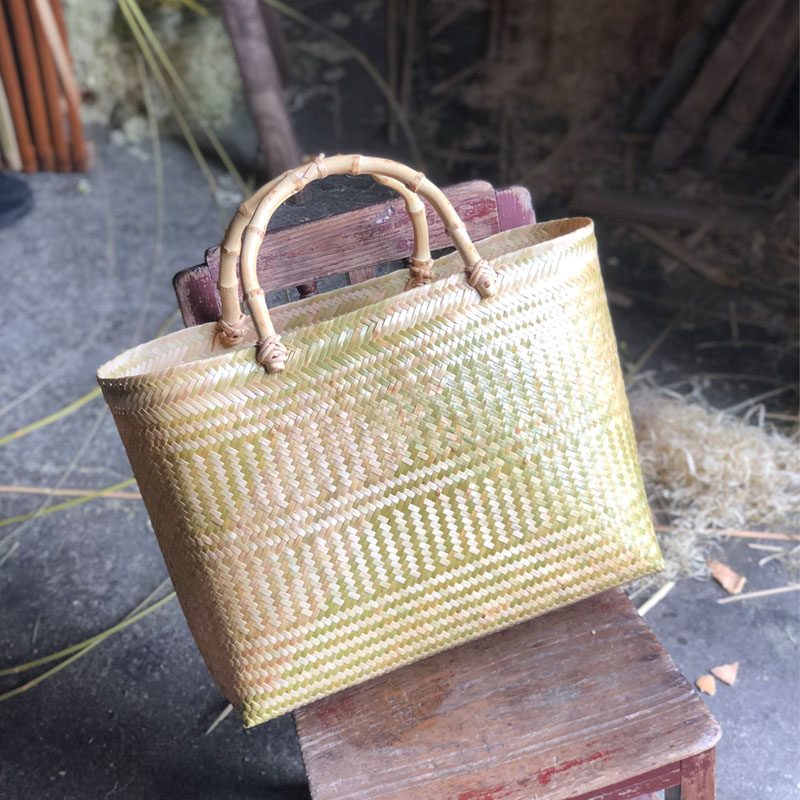 雨花石杂货  民间手艺人纯手工竹编篮手提篮电脑篮竹节包,特色手工艺,竹编/竹雕,淘宝优惠券,粉丝福利购,淘宝优惠卷