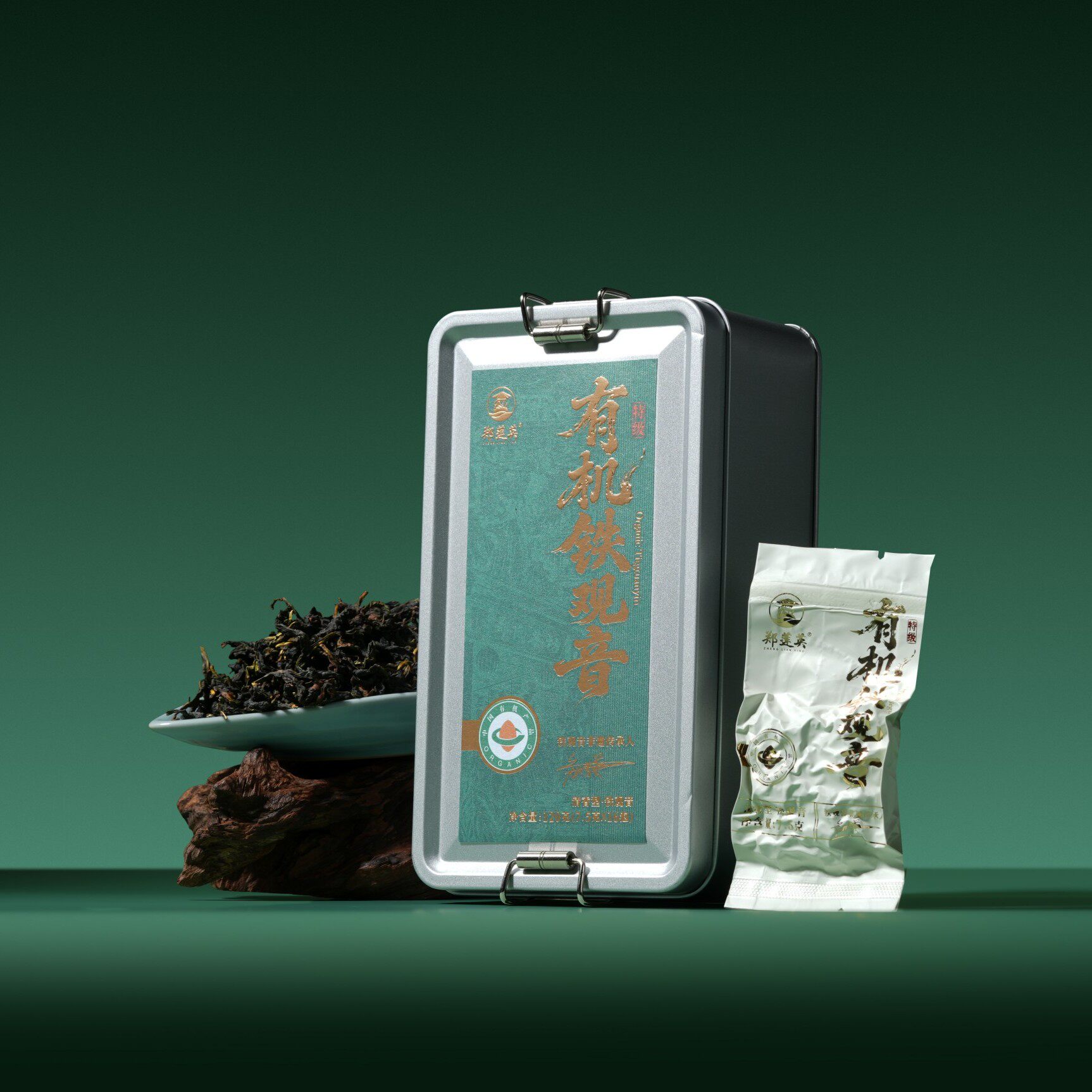 郑莲英安溪铁观音特级有机乌龙茶铁观音清香型兰花香铁盒装120g
