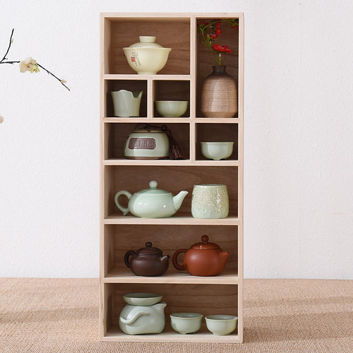 实木茶柜多宝阁茶杯架子茶壶架茶具置物展示架茶架博古架茶道茶棚