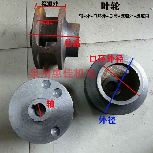 WQ无堵塞排污泵铁叶轮全扬程泥浆泵水叶ZW自吸潜污水泵轴径30叶轮