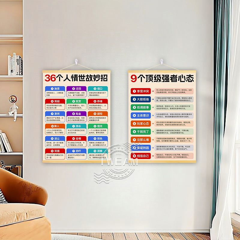 成功者励志语挂画强者心态人生公式办公室客厅玄关实木挂轴装饰画