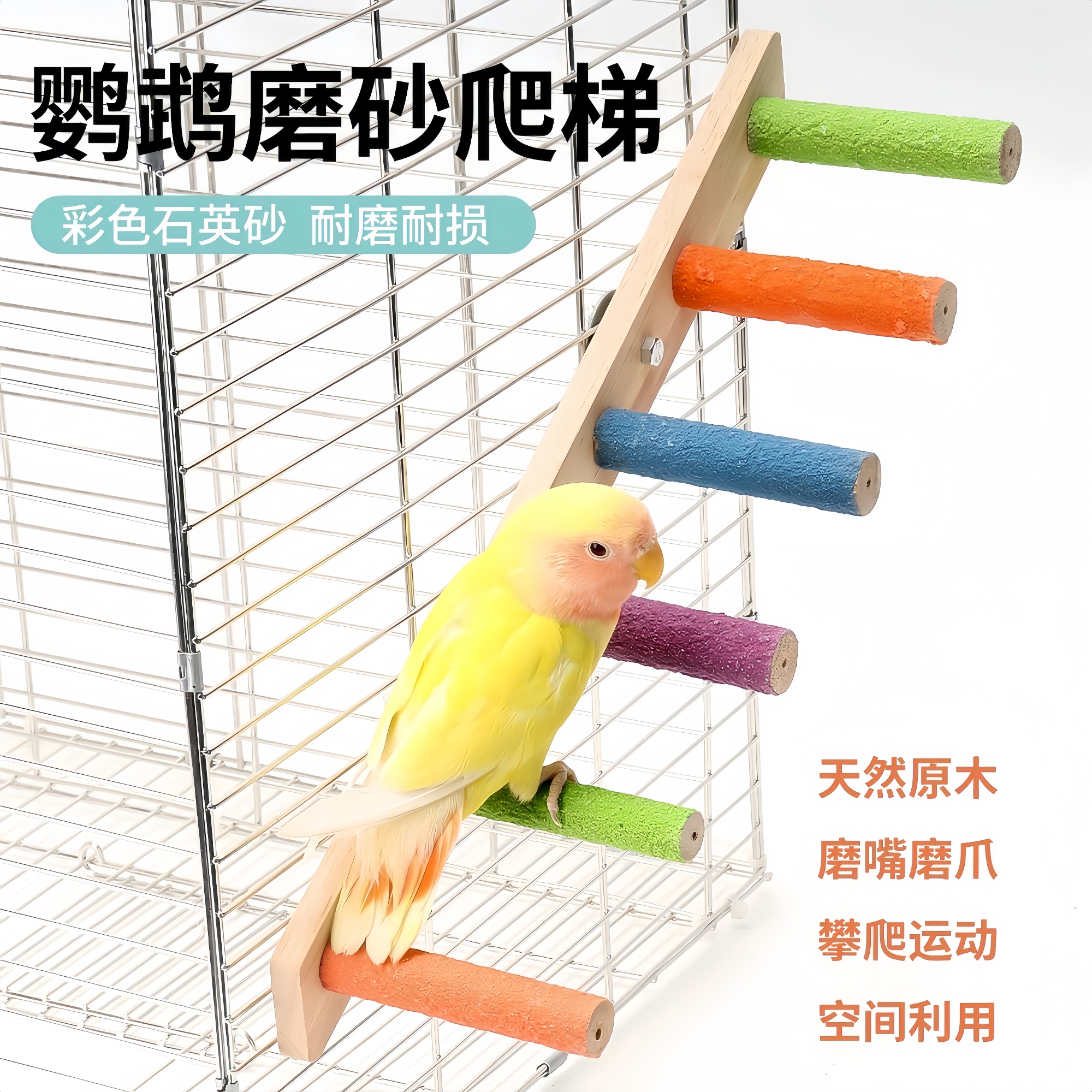 鸟用磨砂站杆鹦鹉磨爪磨牙站架