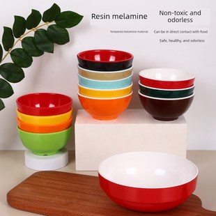 商业三聚氰胺塑料碗小碗米饭碗圆汤碗餐厅食堂快餐店塑料碗防摔粥