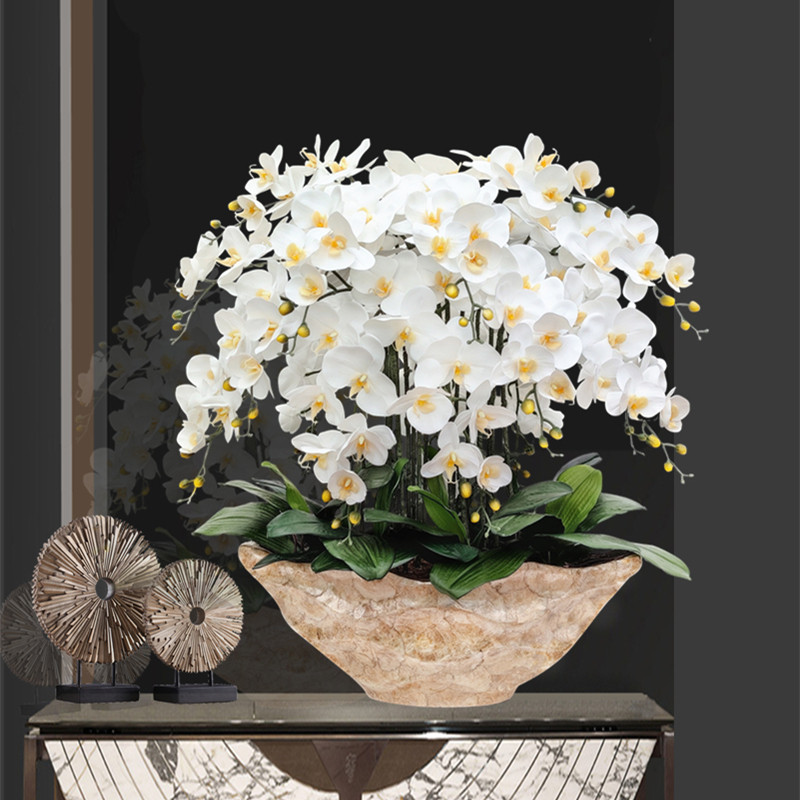 和家PU全手感仿真蝴蝶兰套装假花塑料花卉玄关客厅室内摆设大盆栽