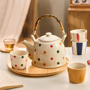家用2024新款 墨色春日宴陶瓷泡茶壶套装 杯具水壶乔迁礼物杯子茶具