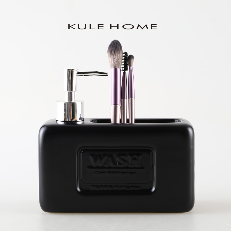 KULE HOME 酒店洗手液瓶子轻奢陶瓷乳液瓶两用洗发水沐浴露按压瓶