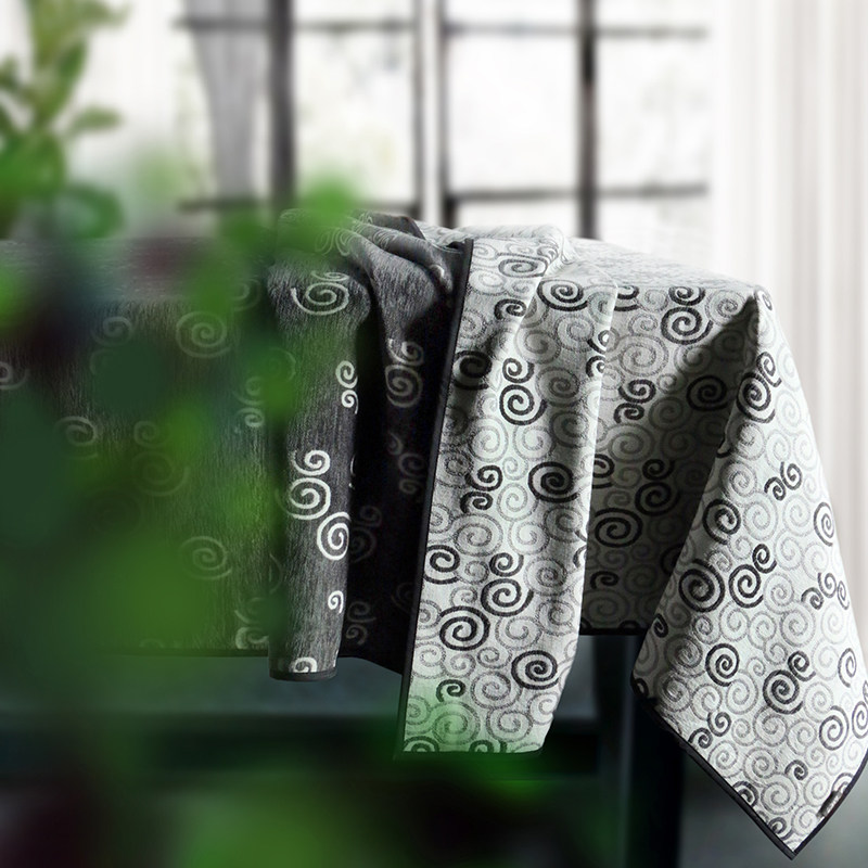 中式餐桌布复古文艺台布怀旧灰色桌布茶几布正方形钢琴盖布长方形