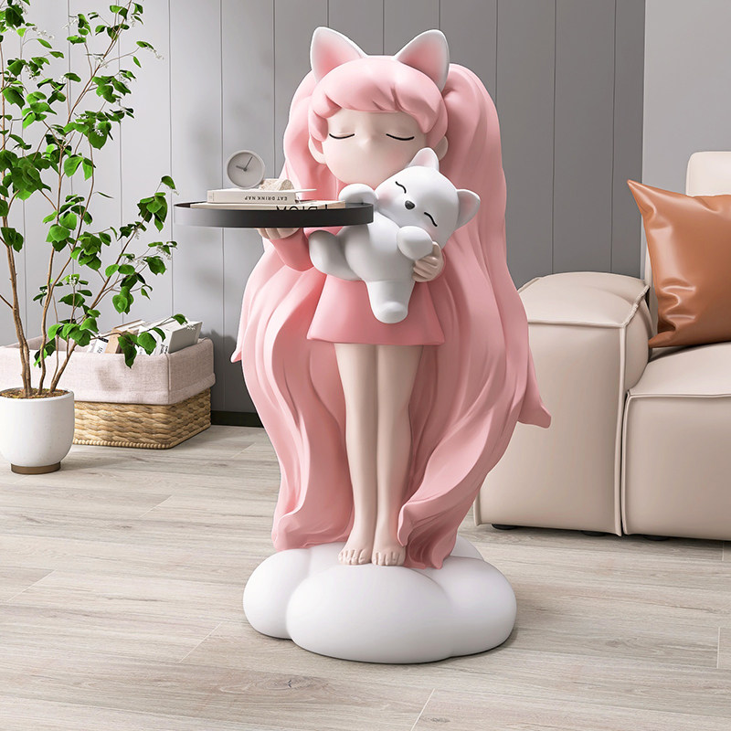 大型女孩客厅落地摆件沙发边几家居饰品电视柜牀头乔迁新居礼品,家居饰品,落地摆件,淘宝优惠券,粉丝福利购,淘宝优惠卷