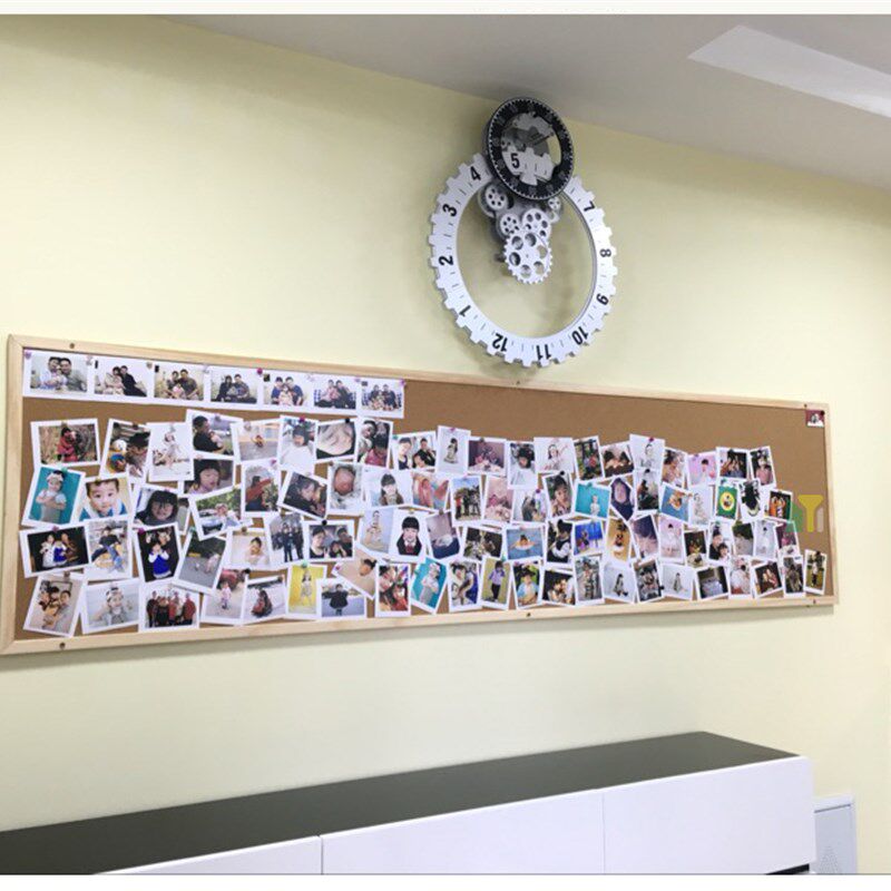 木框90*150软木板留言板双面告示板 图钉板照片墙宣传板予乐办公