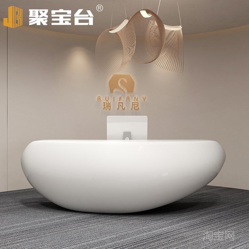 玻璃钢吧台烤漆前台桌公司接待台美容院吧台收银台创意定制异形