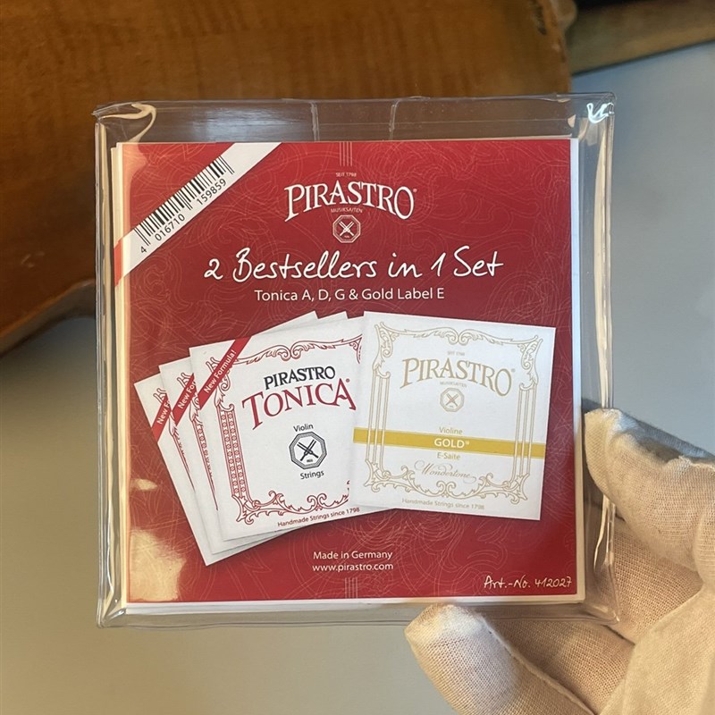 德国原装进口PIRASTRO新款托尼卡小提琴弦TONICA演奏级尼龙弦红皮