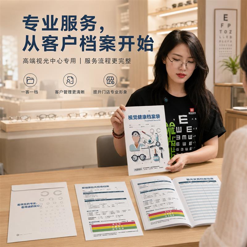 眼镜店验光配镜登记本视觉健康屈光发育视力客户档案表顾客信息册