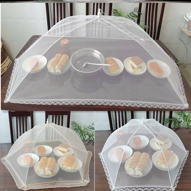 白色大号长方形防苍蝇饭菜罩可拆洗网纱食物罩折叠餐桌罩野餐菜盖,收纳整理,餐桌罩,淘宝优惠券,粉丝福利购,淘宝优惠卷