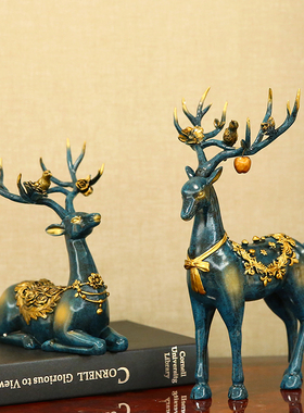 欧式鹿客厅酒柜电视柜装饰品摆件创意家居工艺品新婚结婚送礼精品
