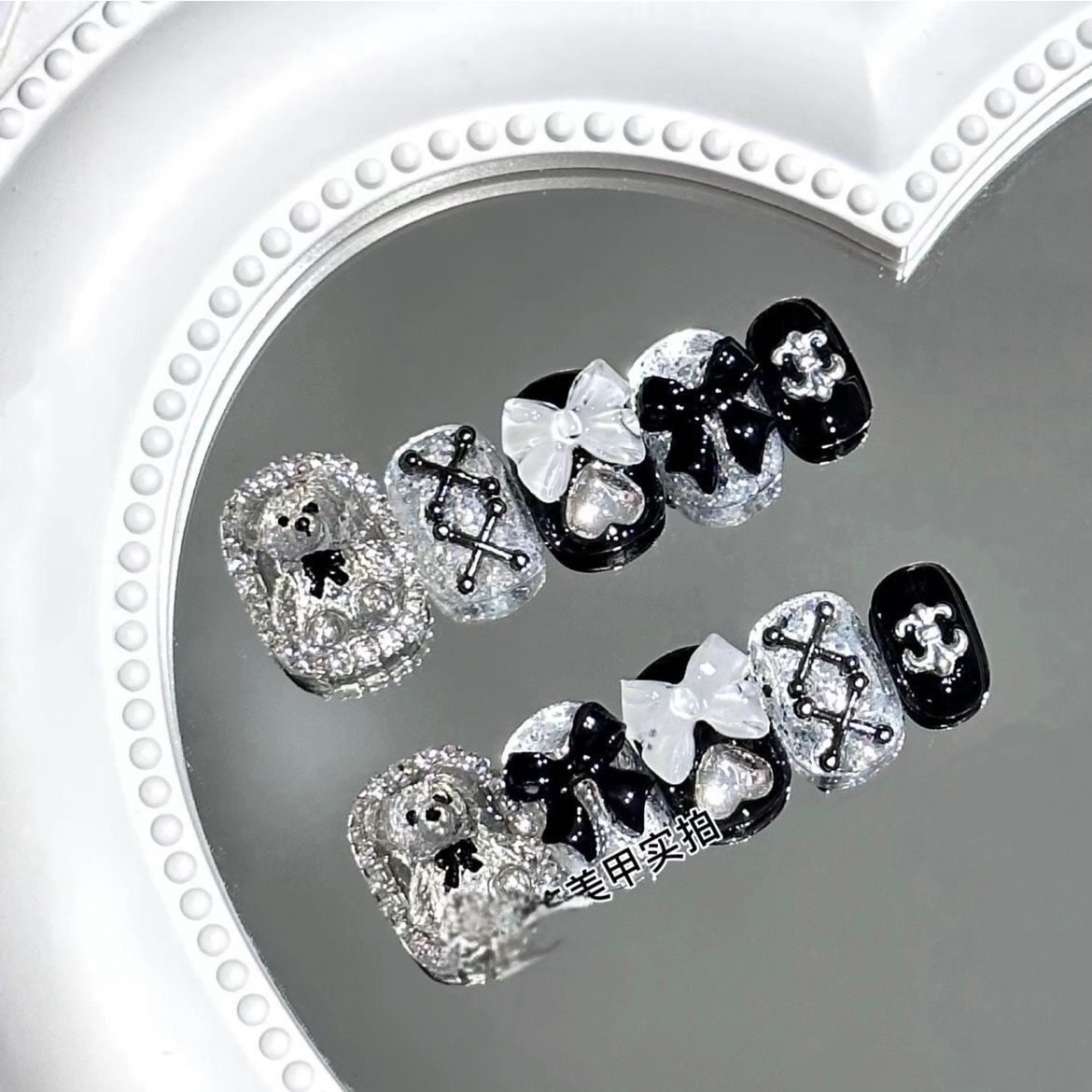 纯手工儿童穿戴甲女童美甲纯手工美甲片指甲贴美甲贴片透明小熊假,彩妆/香水/美妆工具,美甲工具,淘宝优惠券,粉丝福利购,淘宝优惠卷