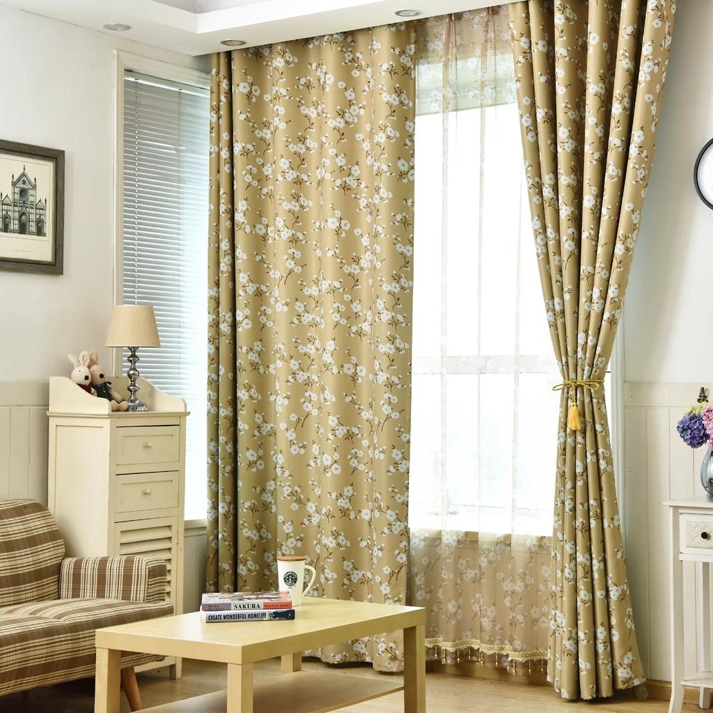 高遮光窗帘布料简约飘窗客厅隔间成品田园加厚现代卧室定制遮阳布