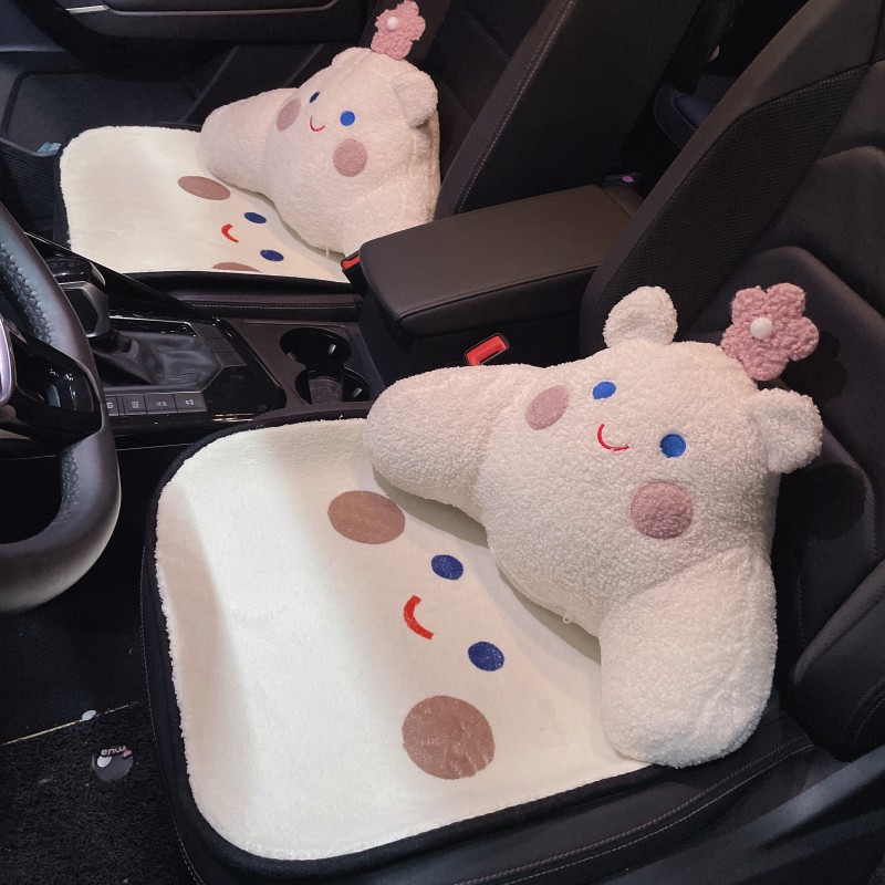 汽车腰靠垫抱枕创意可爱车载座椅头枕头护颈枕一对坐垫靠垫护腰垫