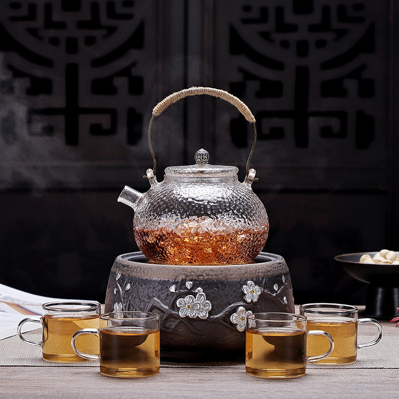 友尚煮茶器电陶炉整套耐热玻璃茶具套装蒸煮铁壶茶壶家用功夫茶具