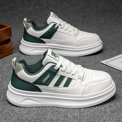 男鞋2025新款时尚潮流板鞋百搭厚底小白鞋子男简约透气休闲运动鞋