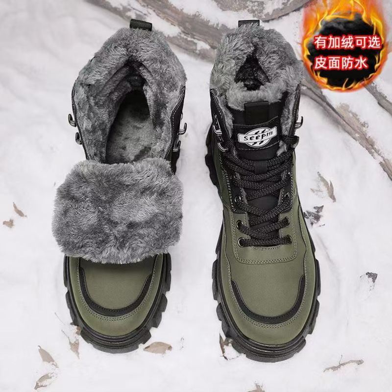 东北大棉鞋男款冬季加绒加厚保暖冬鞋马丁靴子男士防水防滑雪地靴