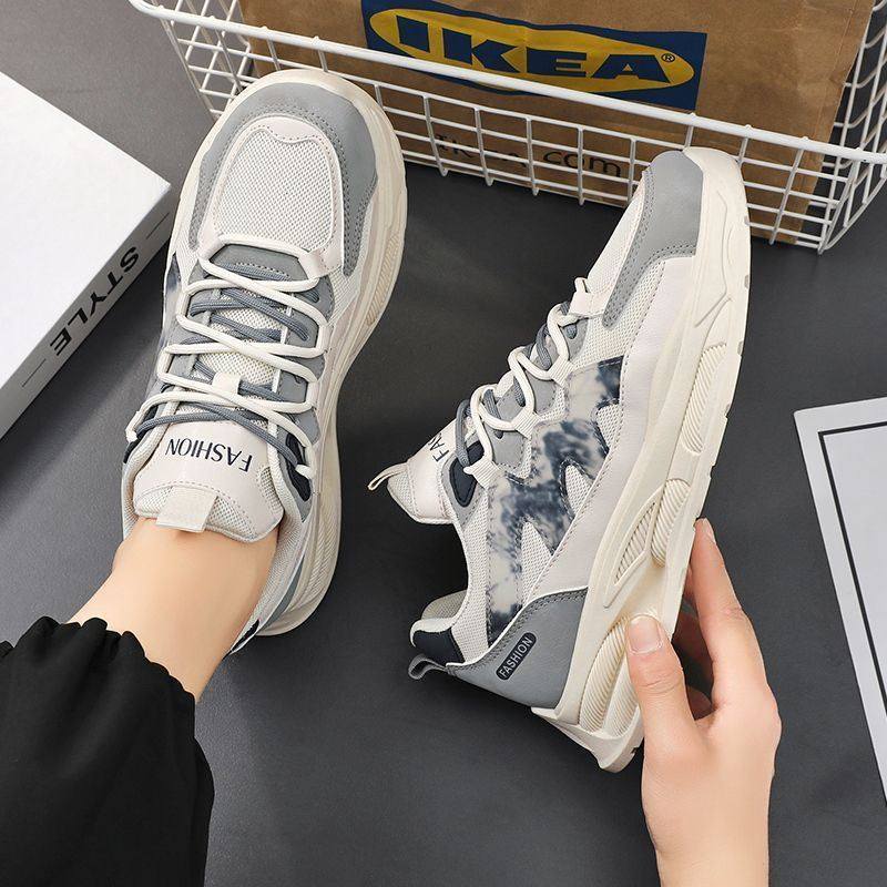 男鞋透气2025新款夏季潮流百搭青少年运动休闲跑步厚底网面老爹鞋,流行男鞋,时尚休闲鞋,淘宝优惠券,粉丝福利购,淘宝优惠卷