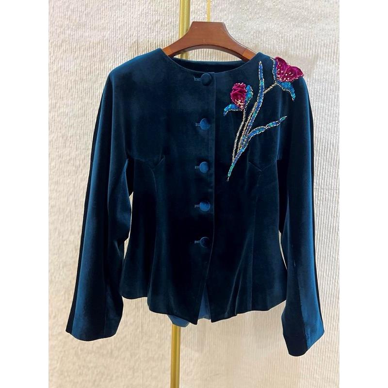 新中式国风优雅丝绒外套女