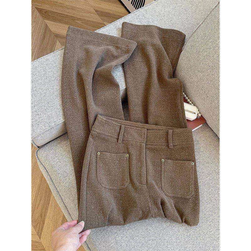 冬韩系复古高腰直筒裤女老钱风百搭显瘦休闲裤咖色西装裤子2026年,女装/女士精品,大码裤装,淘宝优惠券,粉丝福利购,淘宝优惠卷