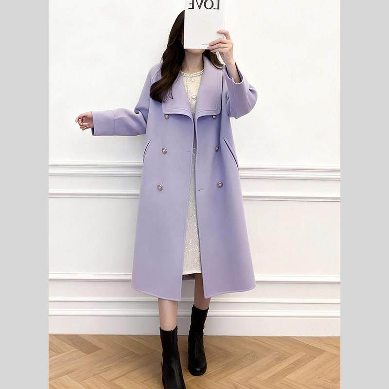 紫色呢子大衣女秋冬2026新款别致高级感韩系温柔百搭显瘦毛呢外套,女装/女士精品,常规大码外套,淘宝优惠券,粉丝福利购,淘宝优惠卷
