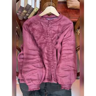 洋气褶皱休闲外套 夹棉衣宽松百搭上衣女时尚 2025年冬新款 立领开衫