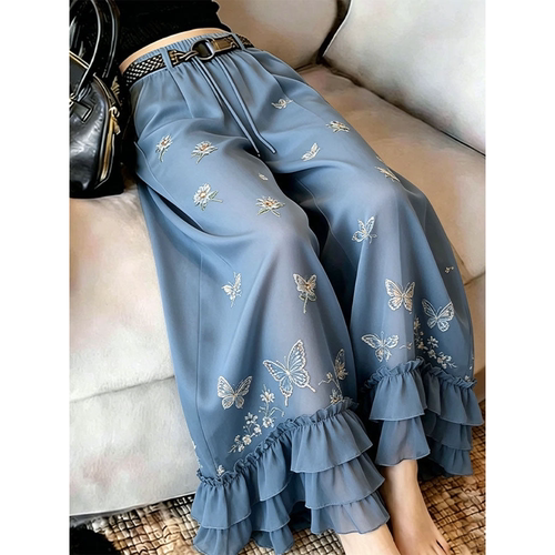 夏季新款复古显瘦直筒宽松女裤