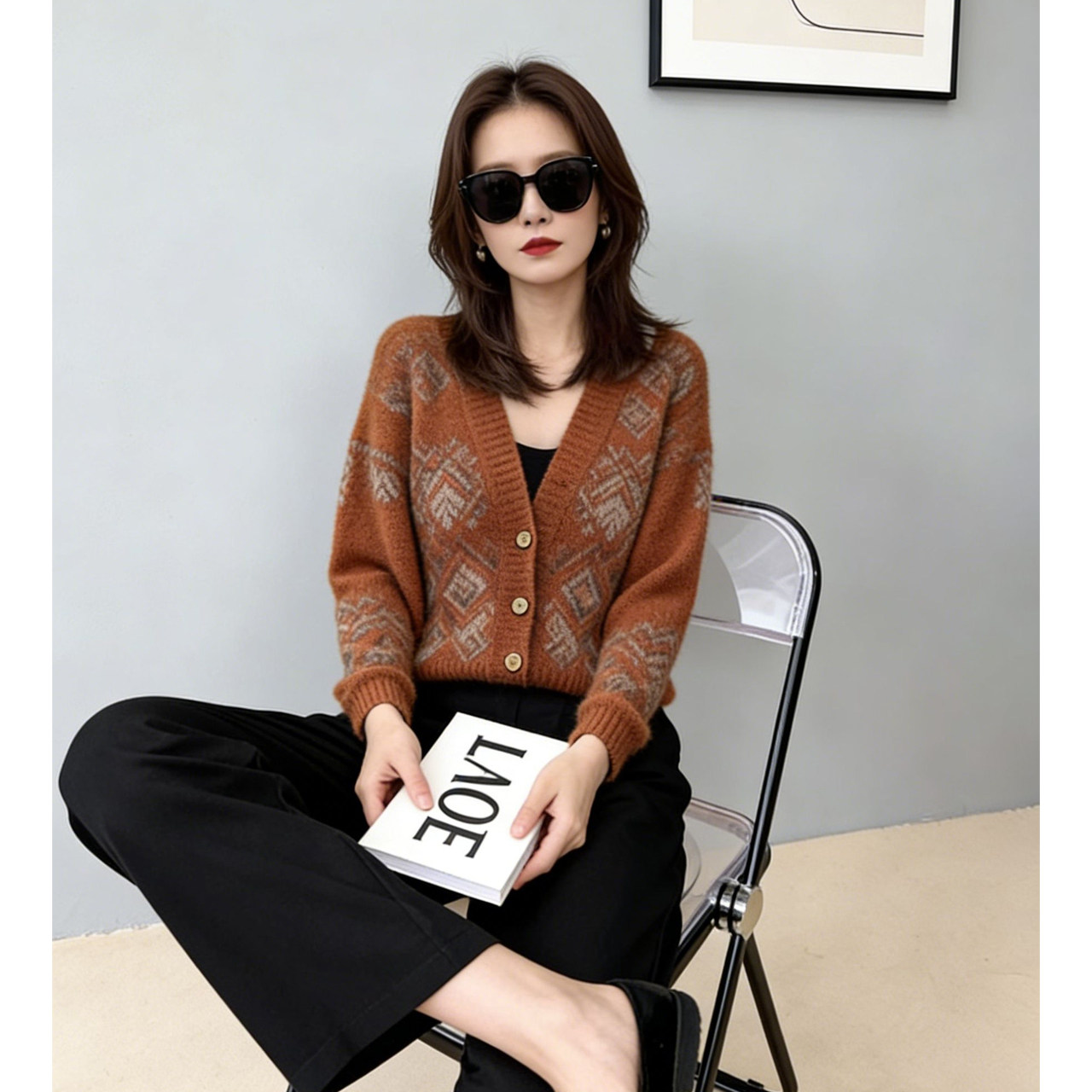 秋季新款漂亮针织毛衣外套秋冬