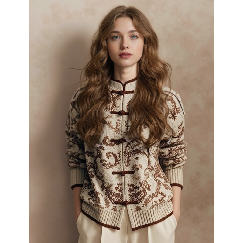 新中式女装国风复古针织毛衣